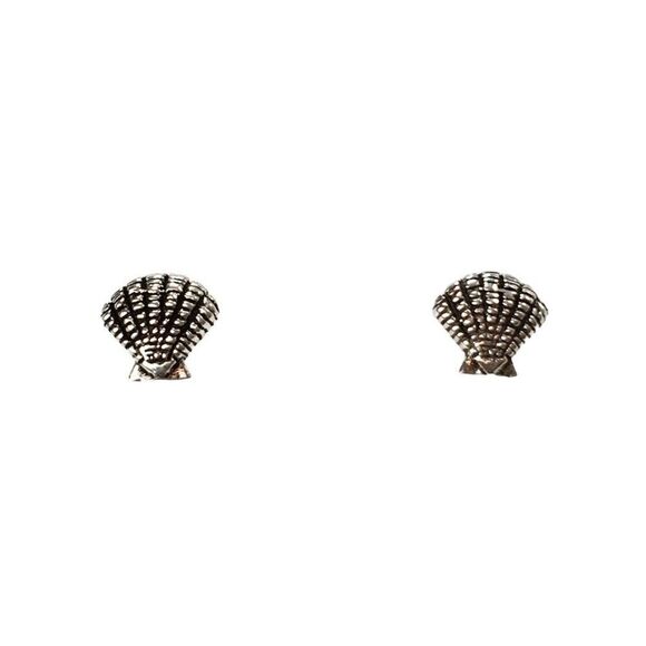 Handmade Sterling Silver Seashell Earrings 925 Posts Shell Studs - Picture 2 of 15
